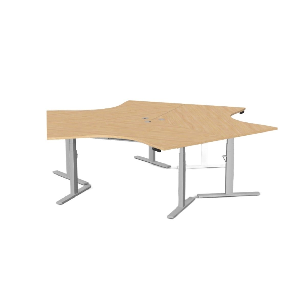 Office Cluster Desk Height Adjustable Leap Sit Stand 120 Degree Desk POD