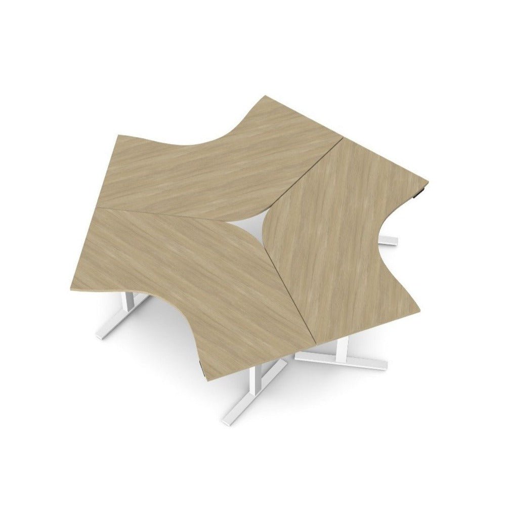 Leap Height Adjustable Trio Cluster 120° DeskThat’s My Office Furniture, 360 Degree View storage, desk, chair