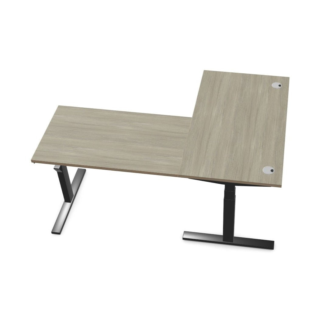 L shape corner height adjustable desk sit standThat’s My Office Furniture, 360 Degree View storage, desk, chair