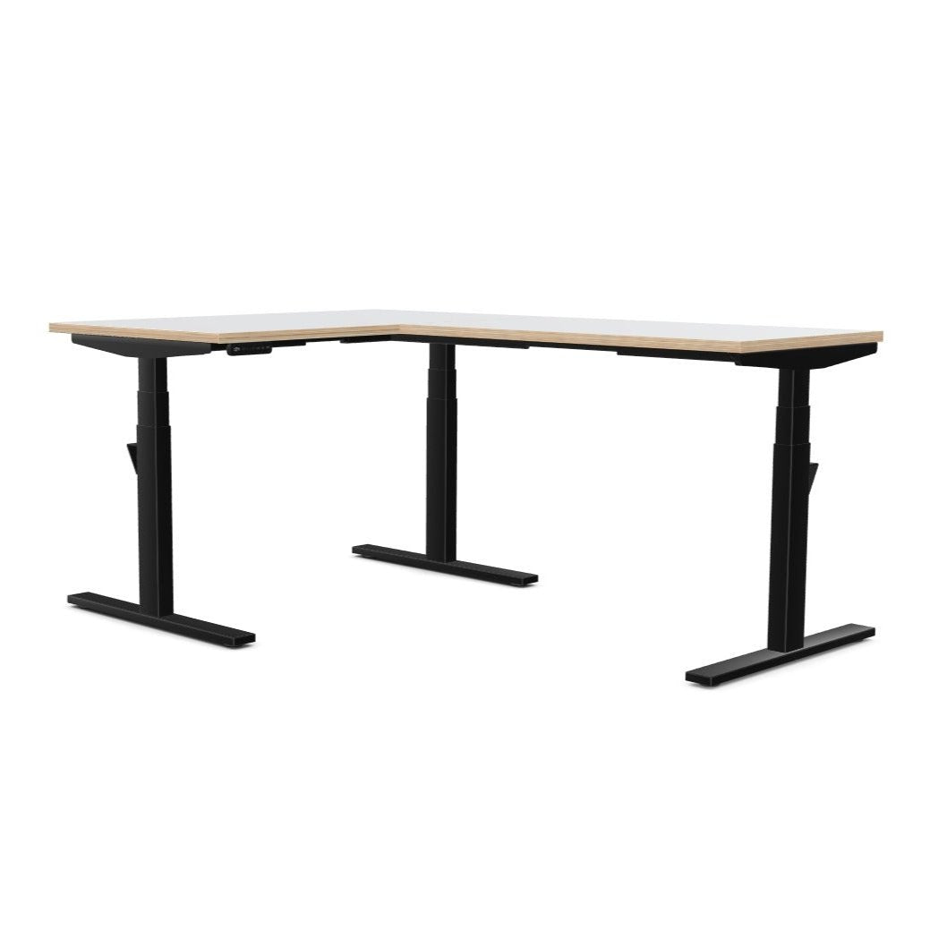 L shape corner height adjustable desk sit standThat’s My Office Furniture, 360 Degree View storage, desk, chair