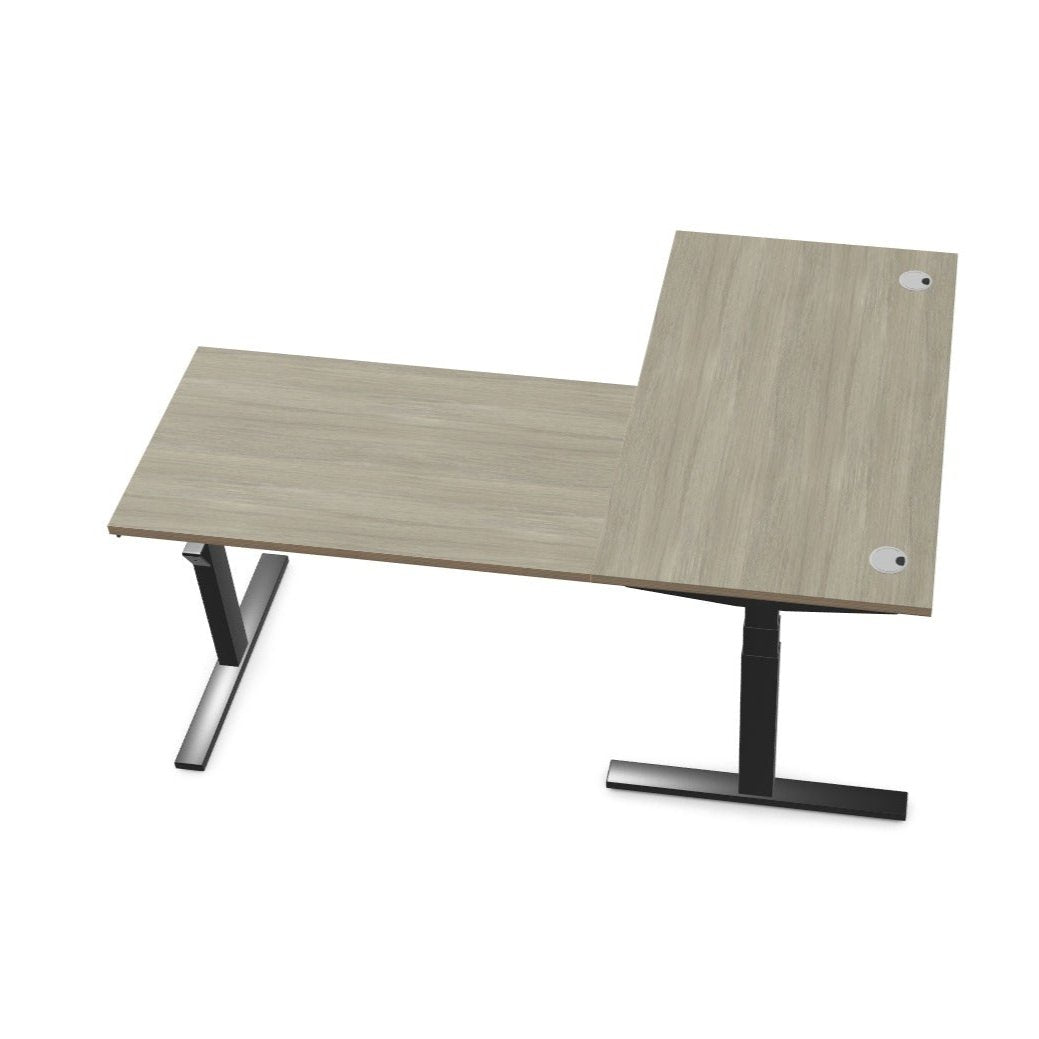 L shape corner height adjustable desk sit standThat’s My Office Furniture, 360 Degree View storage, desk, chair