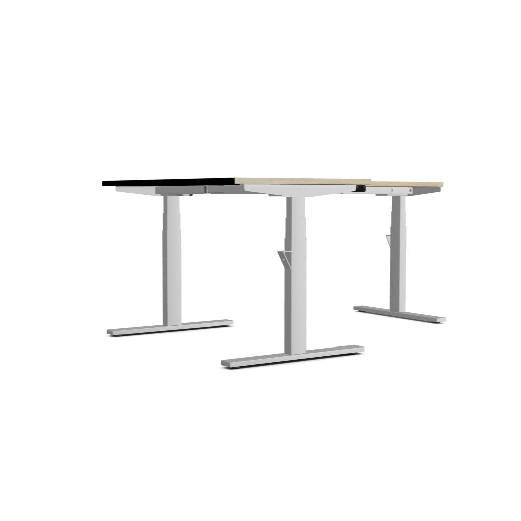 L shape corner height adjustable desk sit standThat’s My Office Furniture, 360 Degree View storage, desk, chair