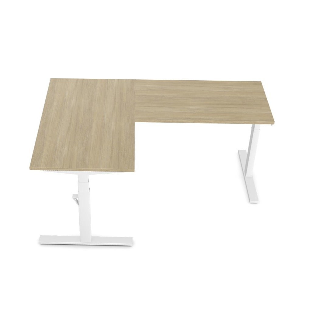 L shape corner height adjustable desk sit standThat’s My Office Furniture, 360 Degree View storage, desk, chair