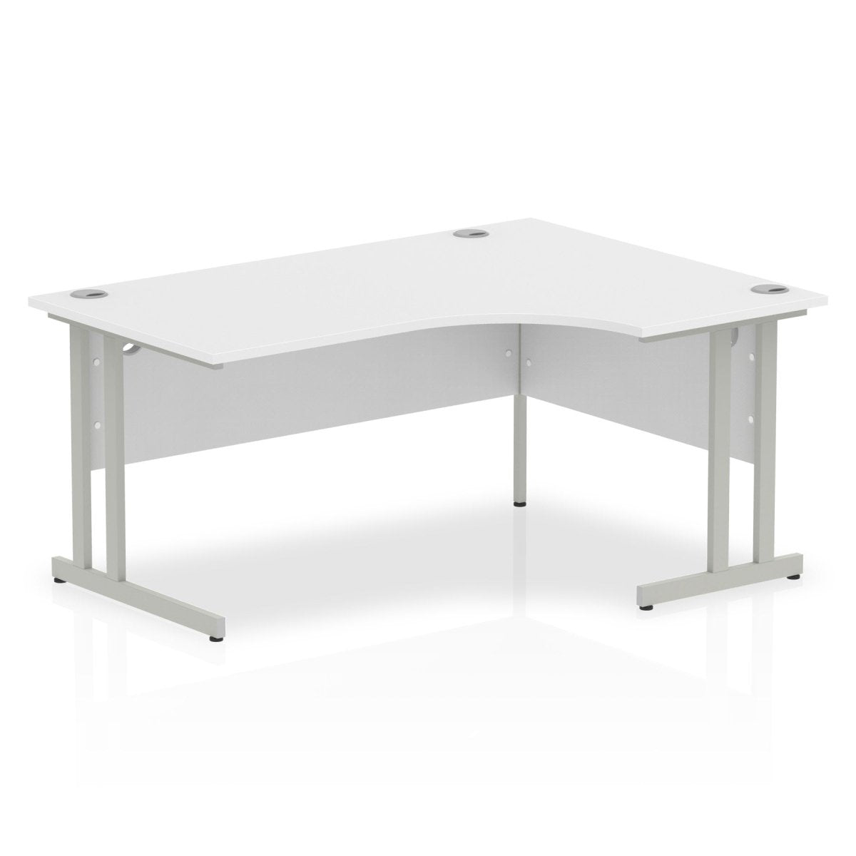 Office furniture impulse-160mm-right-crescent-desk-cantilever-leg Dynamic  Silver Colour White 