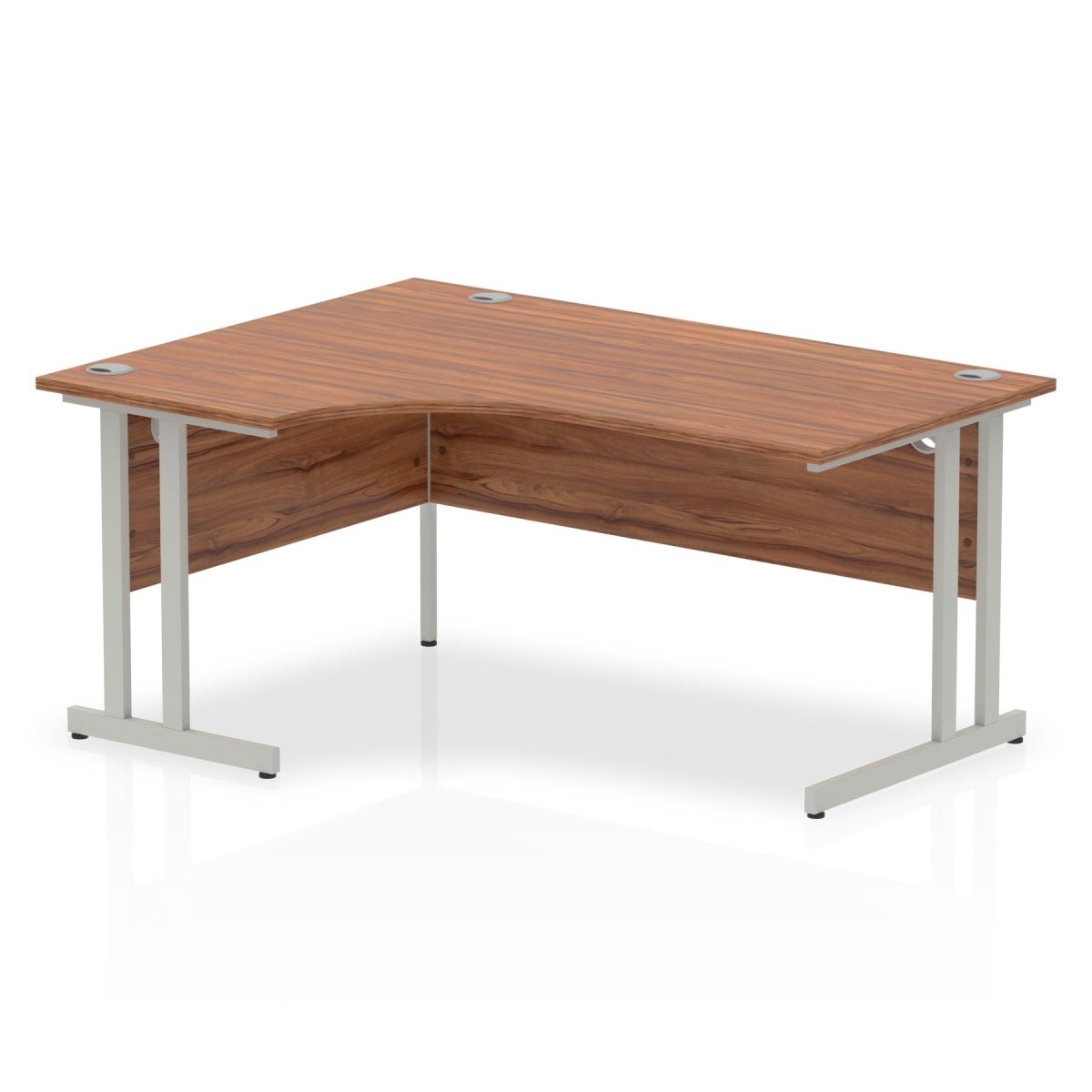 Office furniture impulse-160mm-left-crescent-desk-cantilever-leg Dynamic  Silver Colour Walnut 