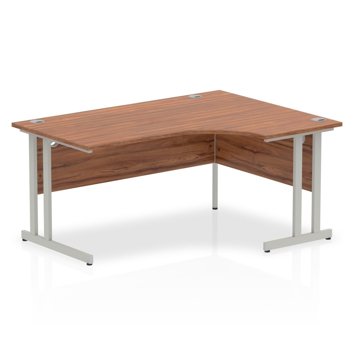 Office furniture impulse-160mm-right-crescent-desk-cantilever-leg Dynamic  Silver Colour Walnut 