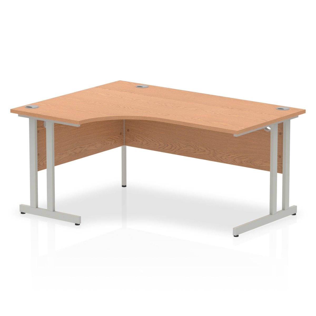 Office furniture impulse-160mm-left-crescent-desk-cantilever-leg Dynamic  Silver Colour Oak 