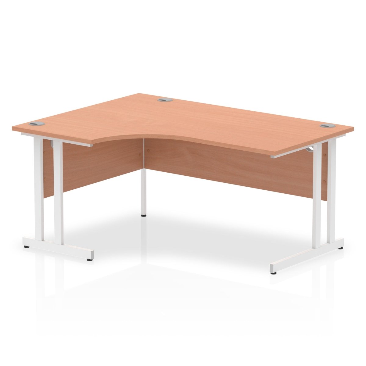 Office furniture impulse-160mm-left-crescent-desk-cantilever-leg Dynamic  White Colour Beech 