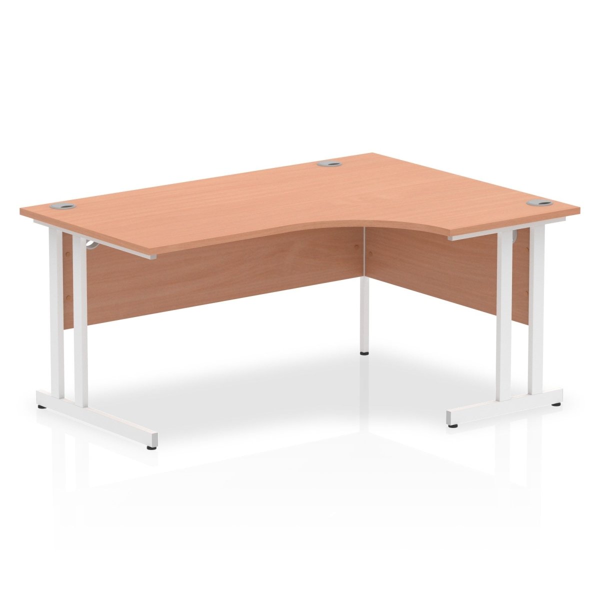 Office furniture impulse-160mm-right-crescent-desk-cantilever-leg Dynamic  White Colour Beech 