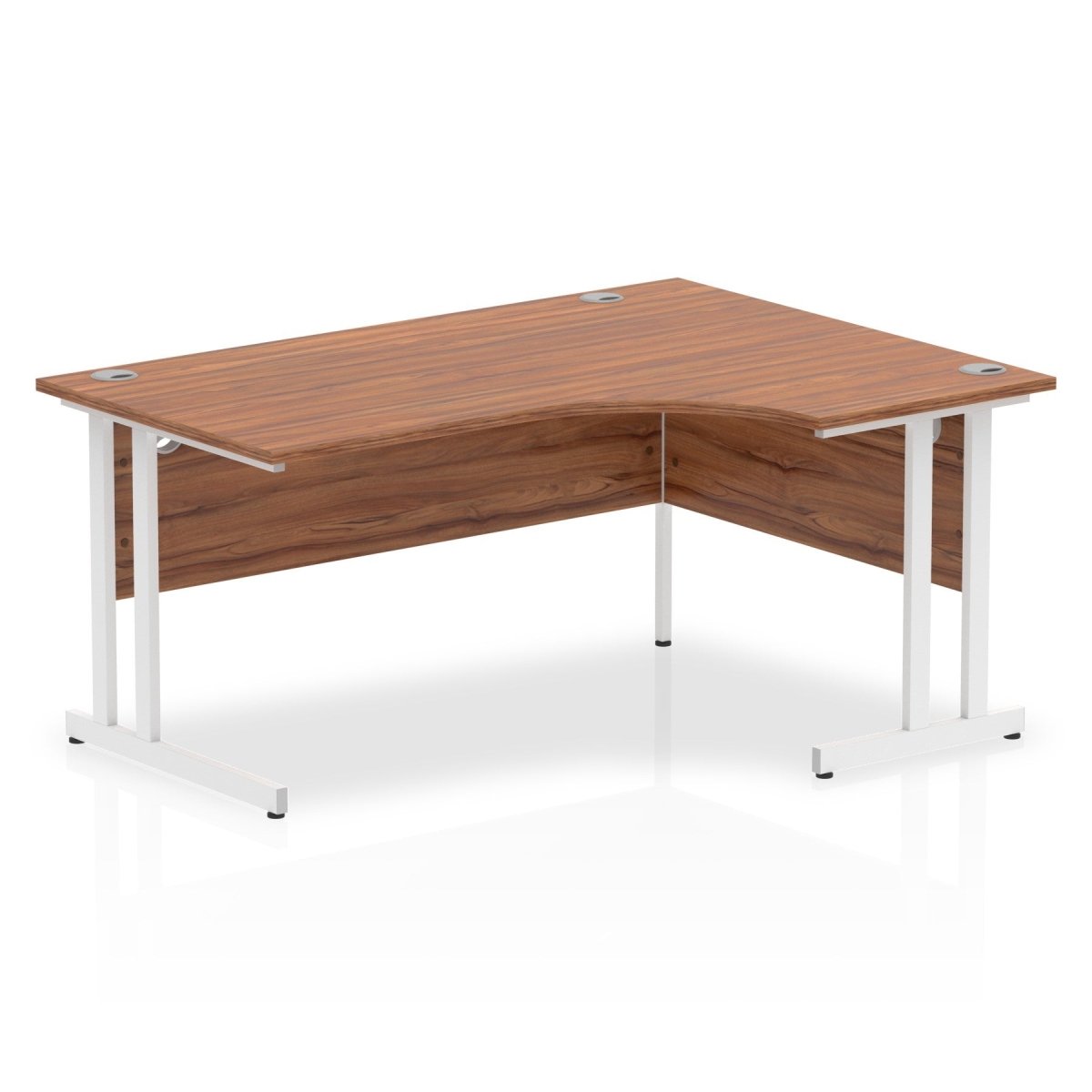 Office furniture impulse-160mm-right-crescent-desk-cantilever-leg Dynamic  White Colour Walnut 