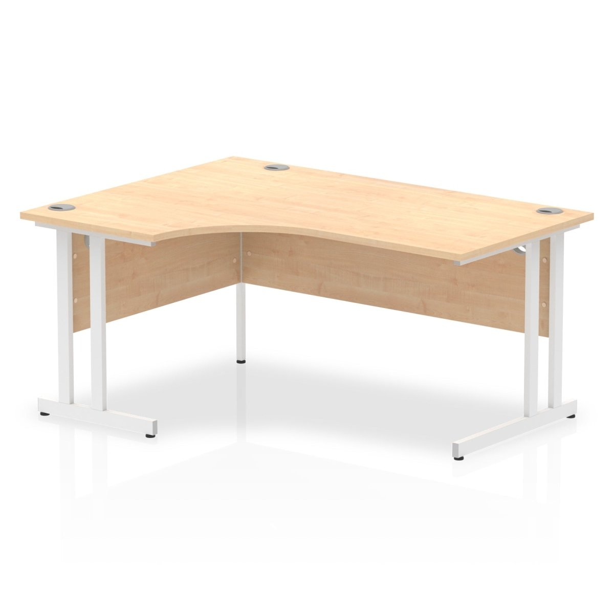 Office furniture impulse-160mm-left-crescent-desk-cantilever-leg Dynamic  White Colour Maple 