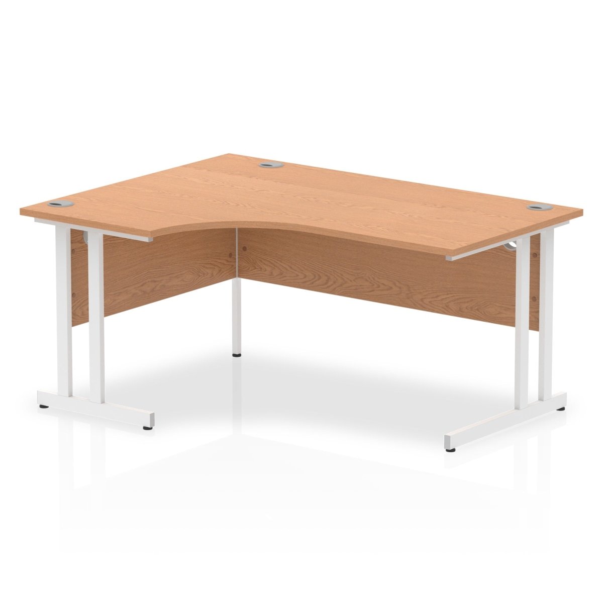 Office furniture impulse-160mm-left-crescent-desk-cantilever-leg Dynamic  White Colour Oak 