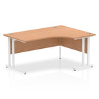 Office furniture impulse-160mm-right-crescent-desk-cantilever-leg Dynamic  White Colour Oak 