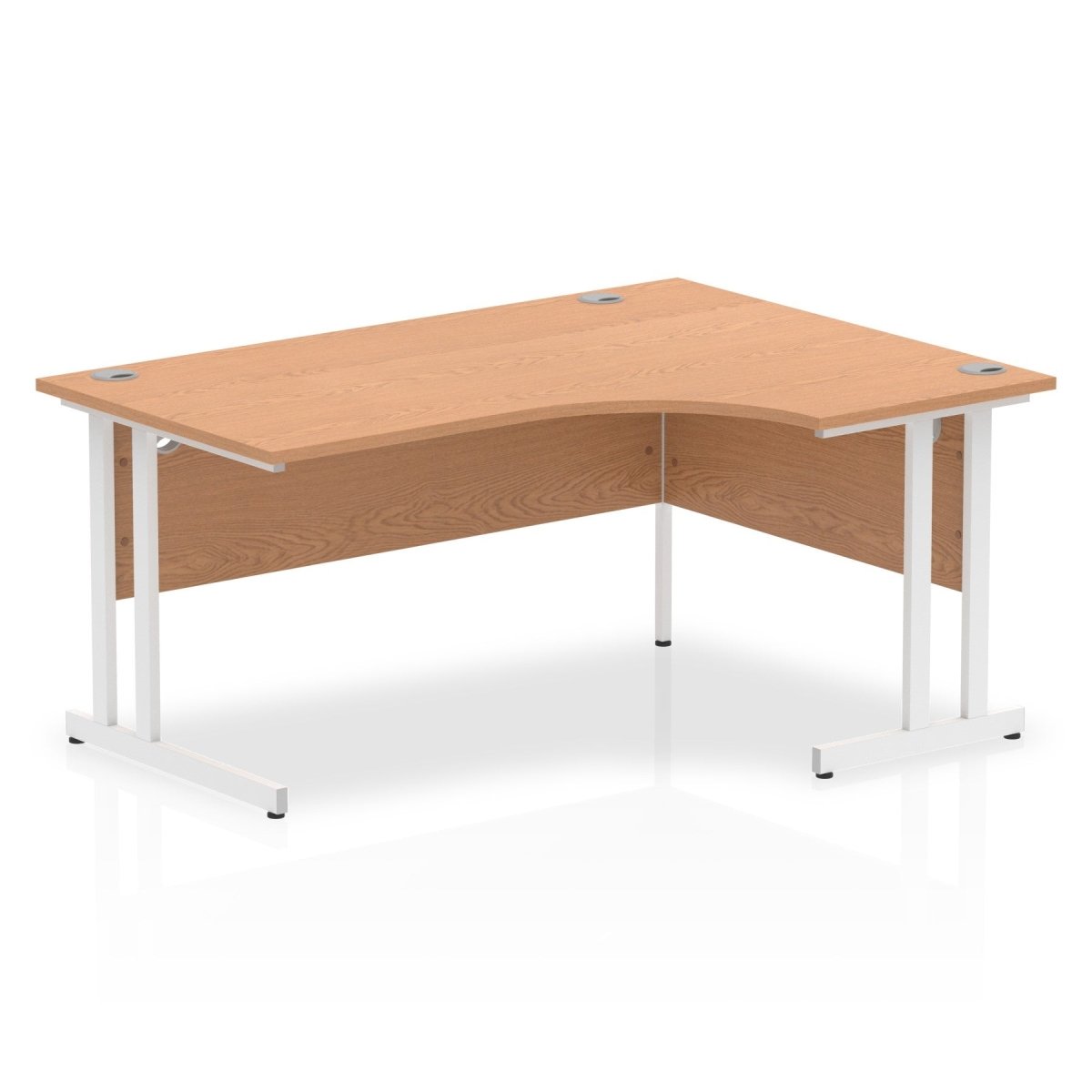 Office furniture impulse-160mm-right-crescent-desk-cantilever-leg Dynamic  White Colour Oak 