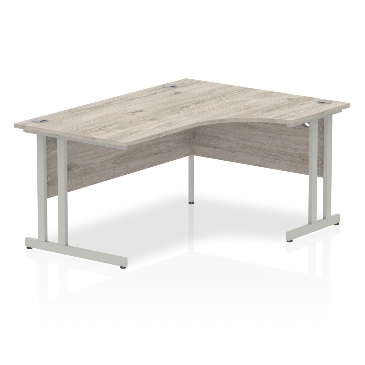 Office furniture impulse-160mm-right-crescent-desk-cantilever-leg Dynamic  Silver Colour Grey Oak 