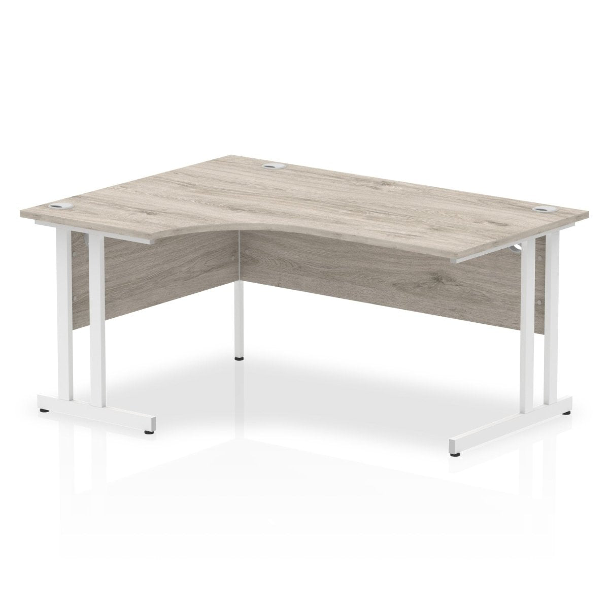 Office furniture impulse-160mm-left-crescent-desk-cantilever-leg Dynamic  White Colour Grey Oak 