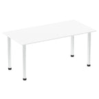 Office Table Impulse 160cm Straight Table With Post Leg White Chrome Dynamic Office  