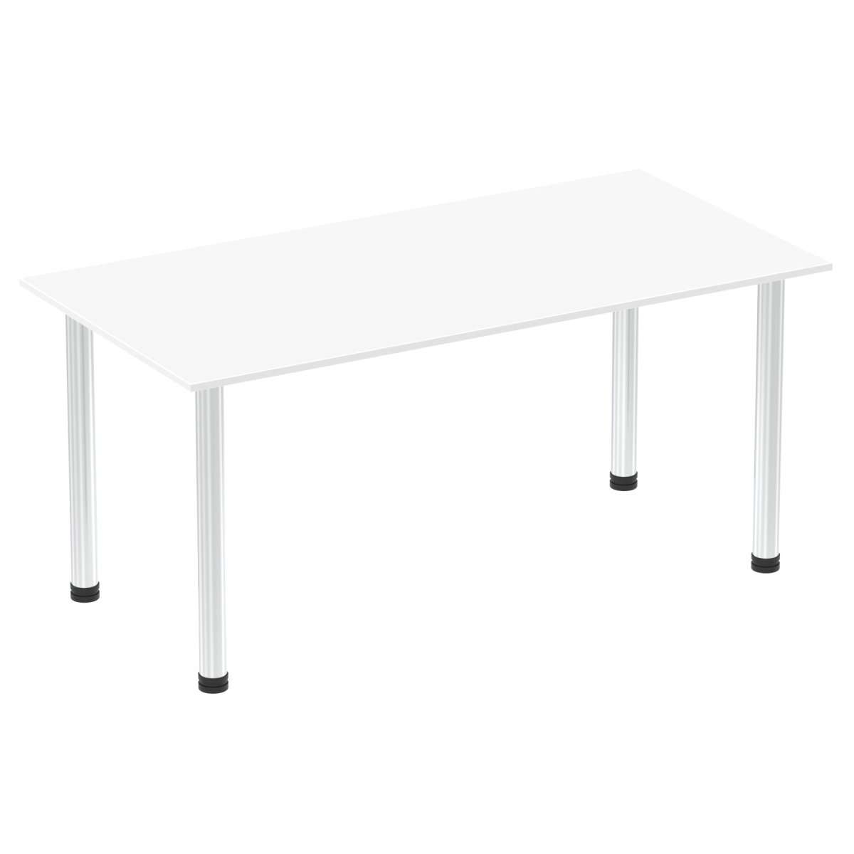 Office Table Impulse 160cm Straight Table With Post Leg White Chrome Dynamic Office  