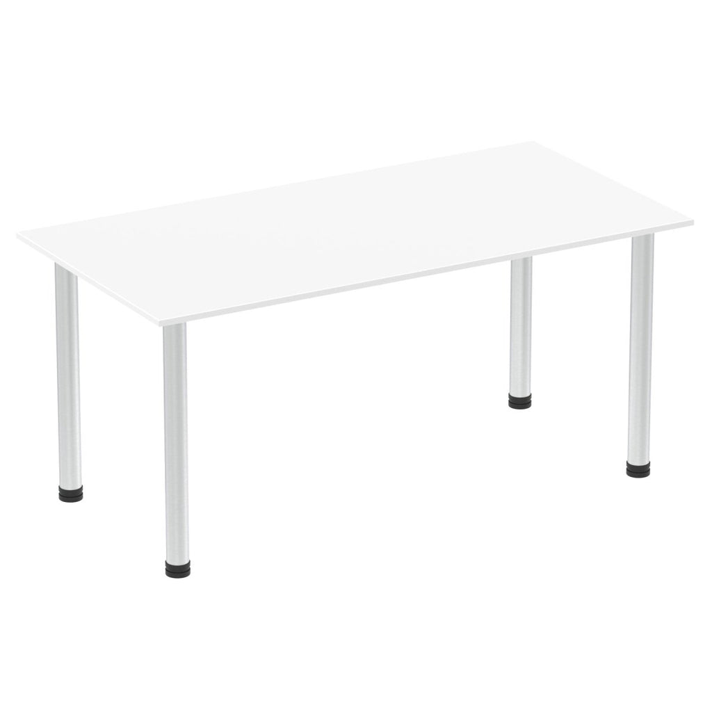 Office Table Impulse 160cm Straight Table With Post Leg White Aluminium Dynamic Office  