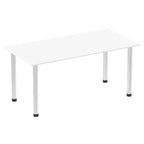 Office Table Impulse 160cm Straight Table With Post Leg White Aluminium Dynamic Office  