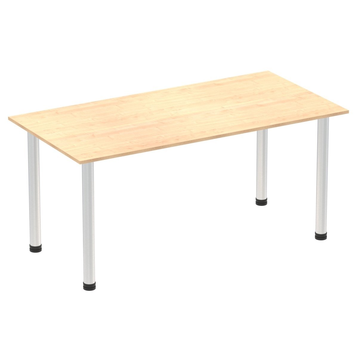 Office Table Impulse 160cm Straight Table With Post Leg Maple Aluminium Dynamic Office  