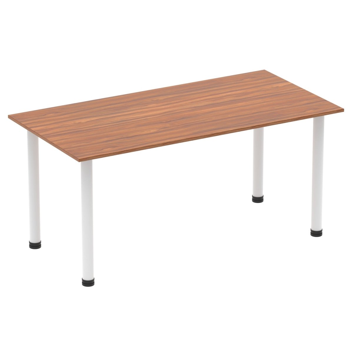 Office Table Impulse 160cm Straight Table With Post Leg Walnut White Dynamic Office  