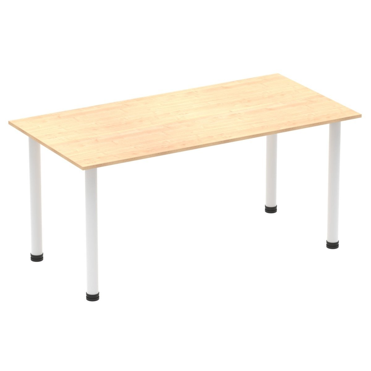 Office Table Impulse 160cm Straight Table With Post Leg Maple White Dynamic Office  
