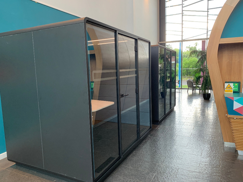 Hush Meeting PODS That’s My Office Furniture, 360 Degree View storage, desk, chair