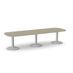 Office Oval Meeting Table, Triple Cylinder Leg Base Kito