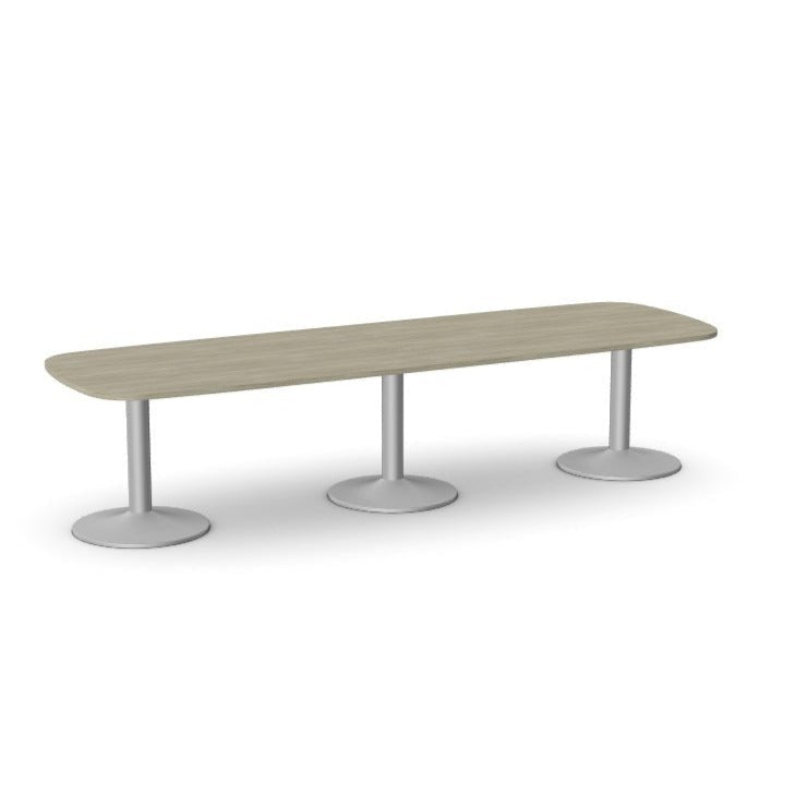Office Oval Meeting Table, Triple Cylinder Leg Base Kito