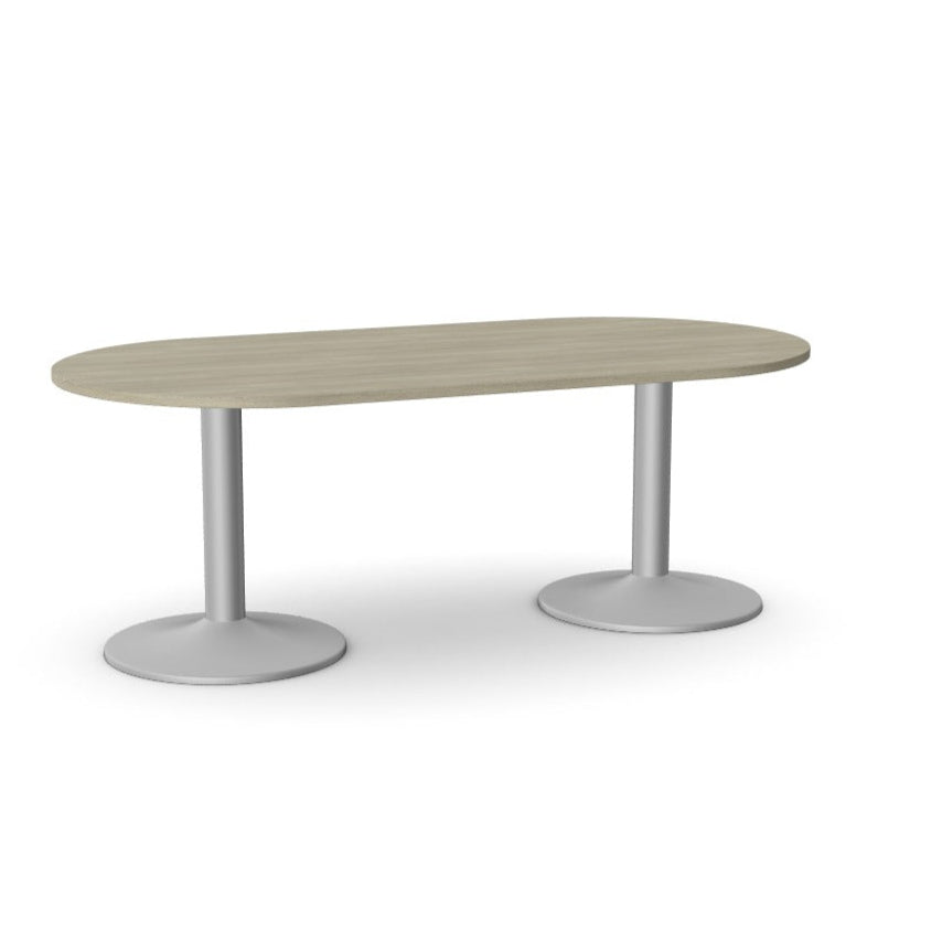 Office Oval Meeting Table, Double Cylinder Leg Base Kito