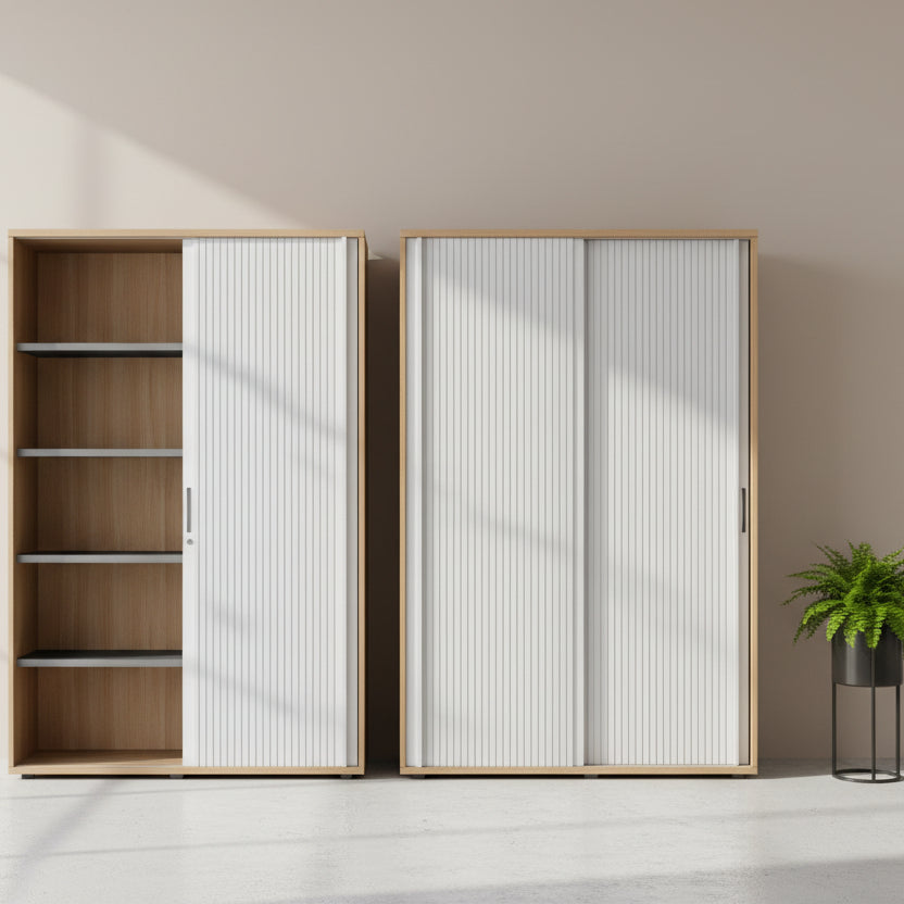 Wooden Tambour Cupboard 2 Doors Kito KIT-TMB1850That’s My Office Furniture, 360 Degree View storage, desk, chair