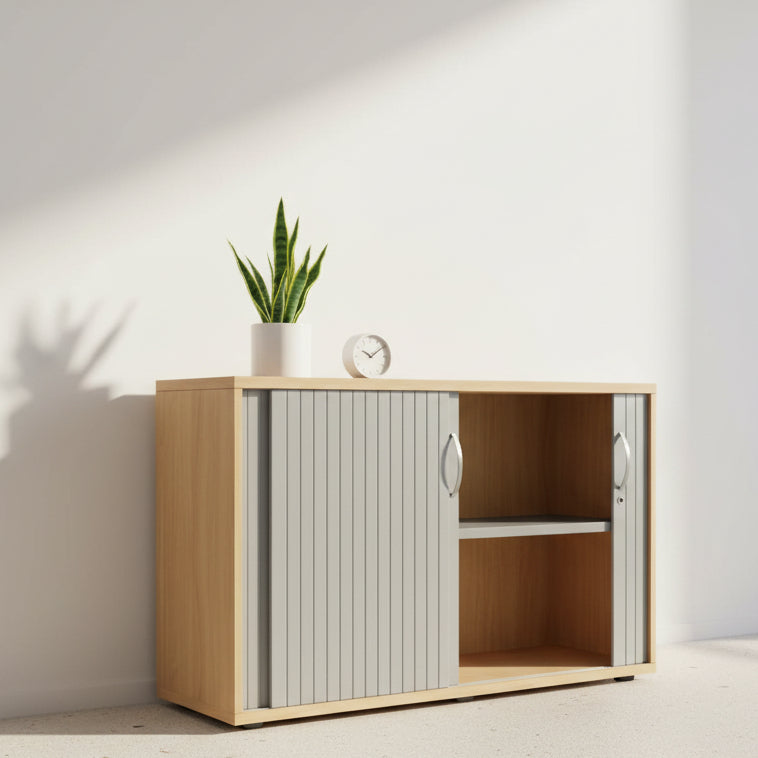 Wooden Tambour Cupboard 2 Doors Kito KIT-TMB770That’s My Office Furniture, 360 Degree View storage, desk, chair