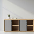 Wooden Tambour Cupboard Desk High Kito KIT-TMB725That’s My Office Furniture, 360 Degree View storage, desk, chair