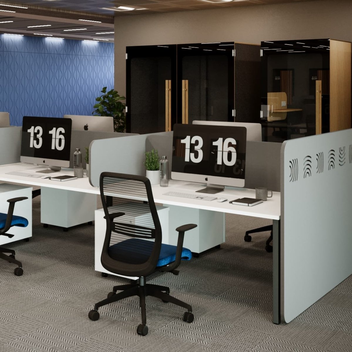Koala Bench Freestanding ScreenThat’s My Office Furniture, 360 Degree View storage, desk, chair
