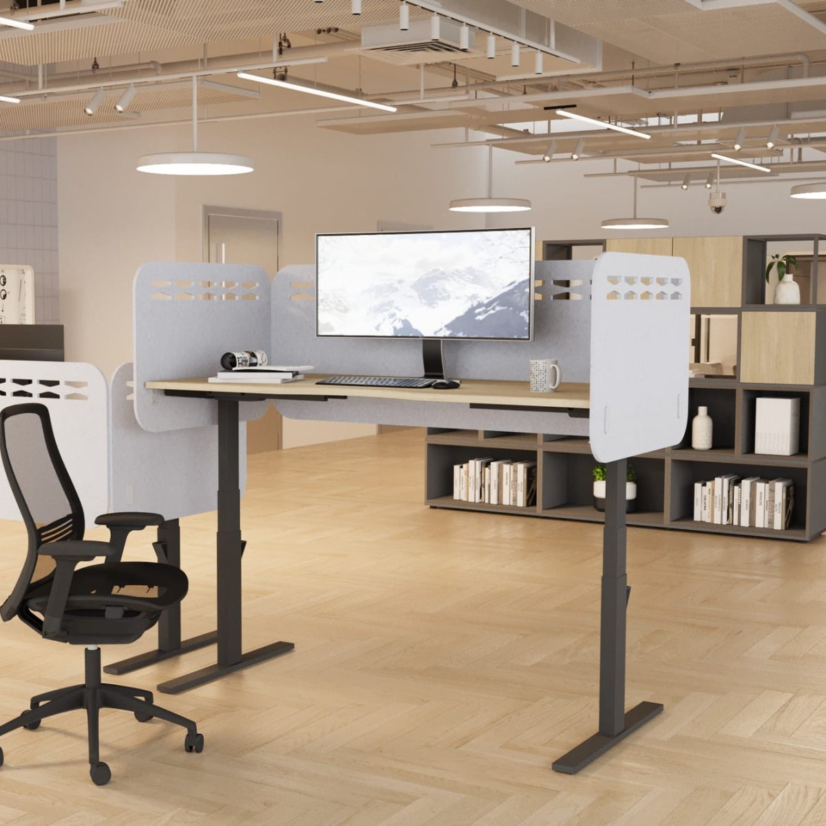Koala Sit Stand SCreens 12mm SurroundThat’s My Office Furniture, 360 Degree View storage, desk, chair
