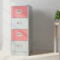 Colourful Filing Cabinet 4 Drawer in 360 View Kontrax Silverline FCEC4F