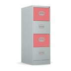 Colourful Filing Cabinet 4 Drawer in 360 View Kontrax Silverline FCEC4F