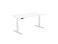 Leap Single Desk - 160 x 80cm White Top Silver Legs - SKU: Frame: LP/S3S8050/SLV + Top: E - 25 - DPS1680/WH Vaillant