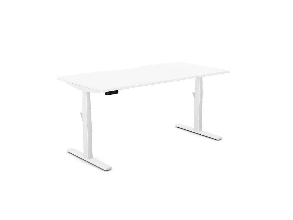 Leap Single Desk - 160 x 80cm White Top Silver Legs - SKU: Frame: LP/S3S8050/SLV + Top: E - 25 - DPS1680/WH Vaillant