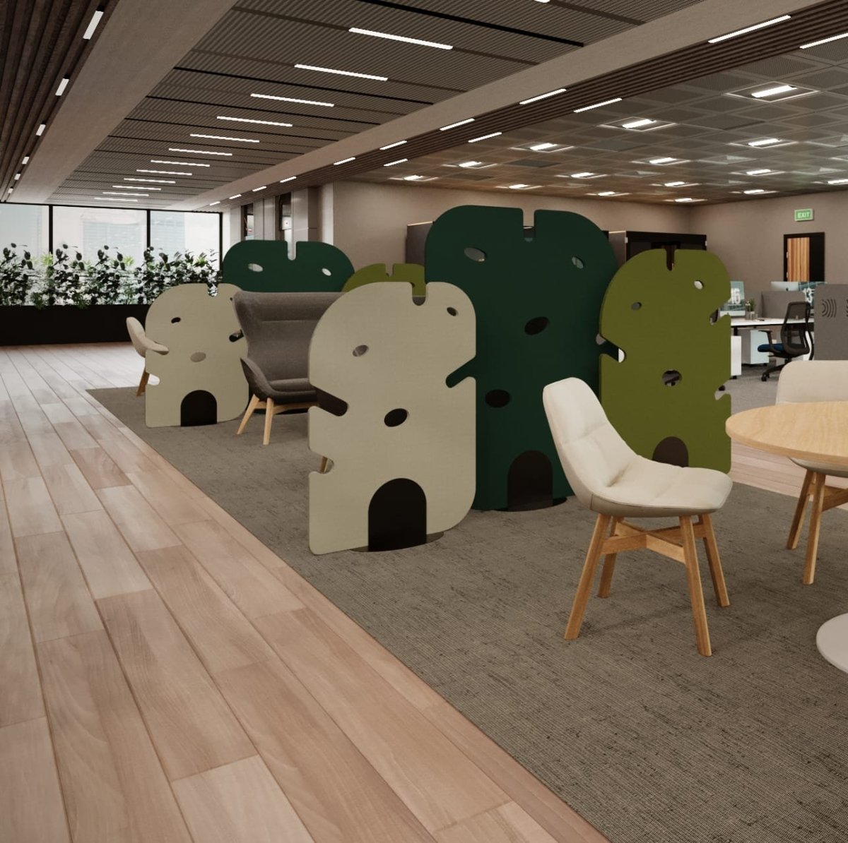 Koala Leaf Freestanding ScreenThat’s My Office Furniture, 360 Degree View storage, desk, chair
