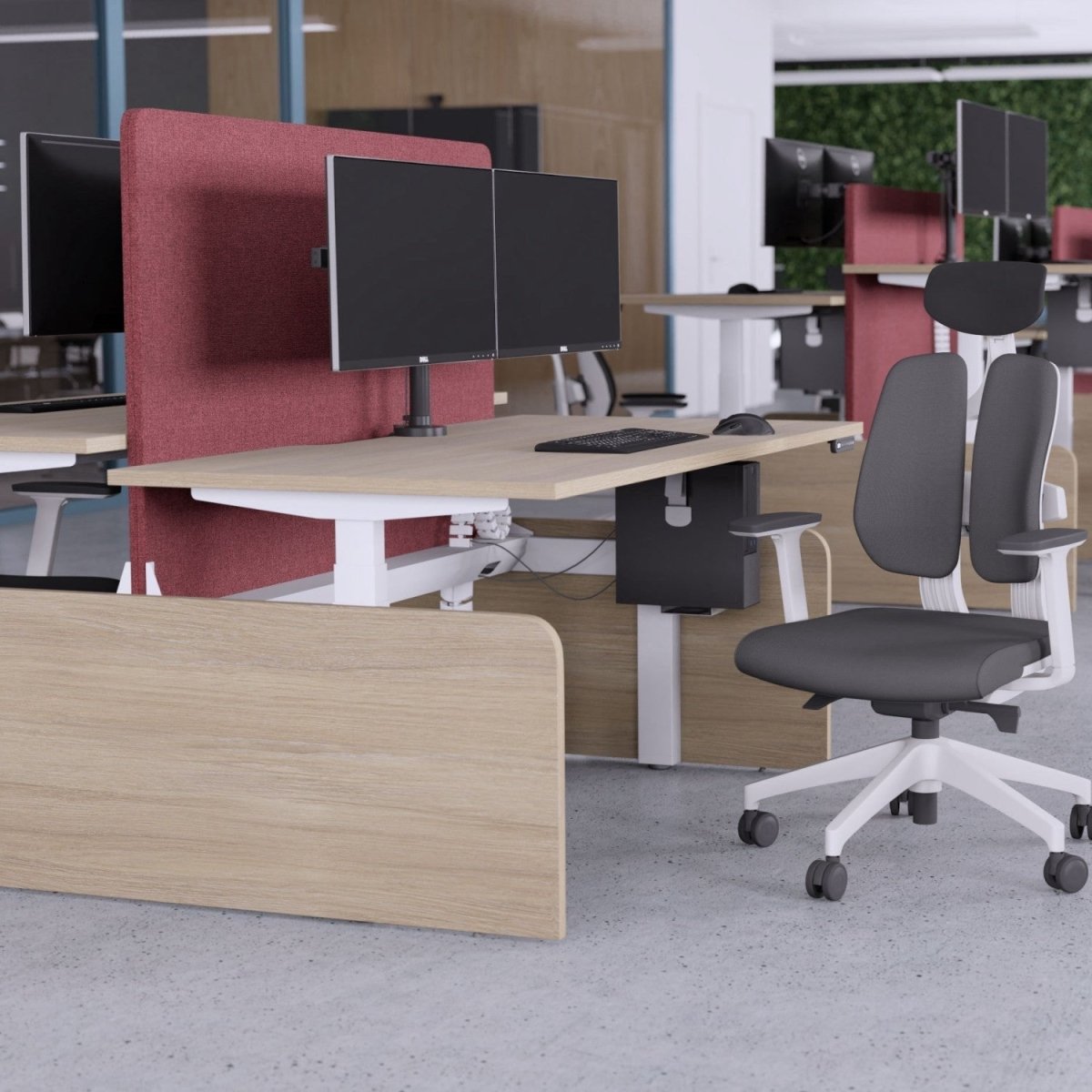 Leap Height Adjustable End Modesty Panel for Sit Stand Desks