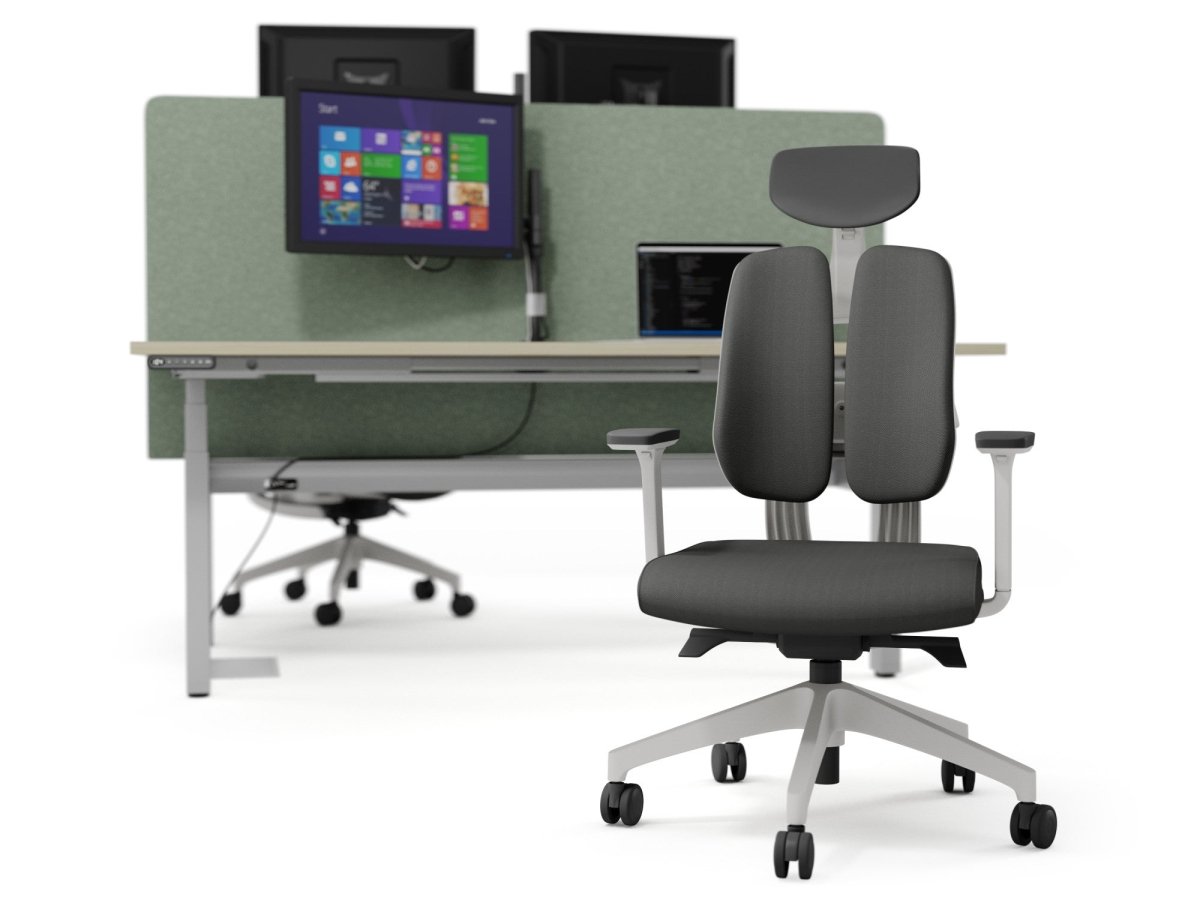 Leap Sit Stand Office Desk ScreenThat’s My Office Furniture, 360 Degree View storage, desk, chair