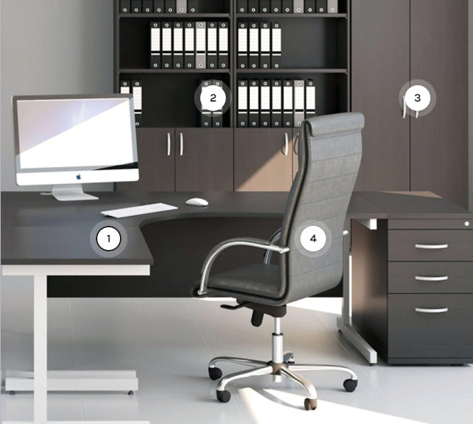 That’s My Office Furniture, 360 Degree View storage, desk, chair phone pod with delivery to your workspace
