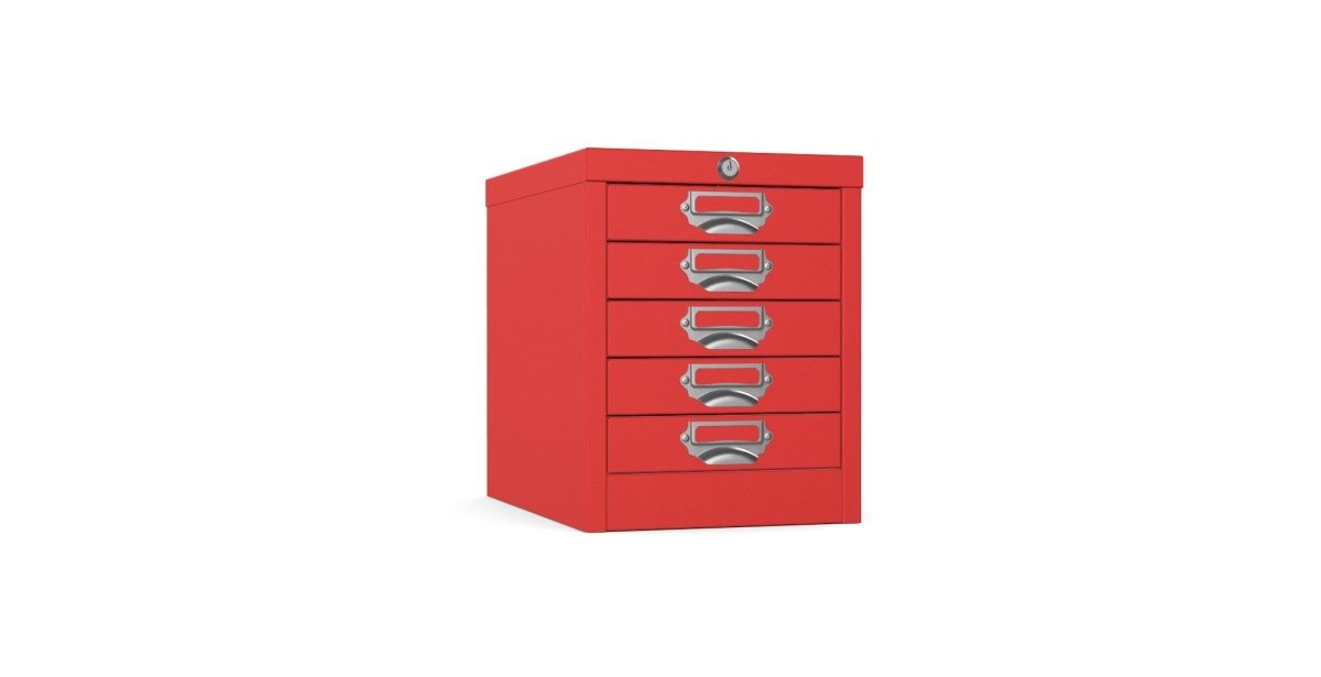 Silverline | Multidrawer | 5 Drawer |Locking | MDUR05LK | Red