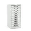 10 drawer locking multidrawer silverline MDUR10LK-Light Grey