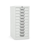 10 drawer locking multidrawer silverline MDUR10LK-Light Grey