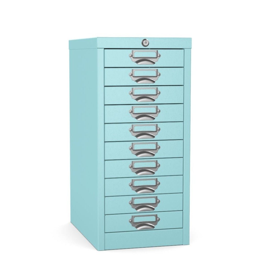 10 drawer locking multidrawer silverline turquoiseThat’s My Office Furniture, 360 Degree View storage, desk, chair