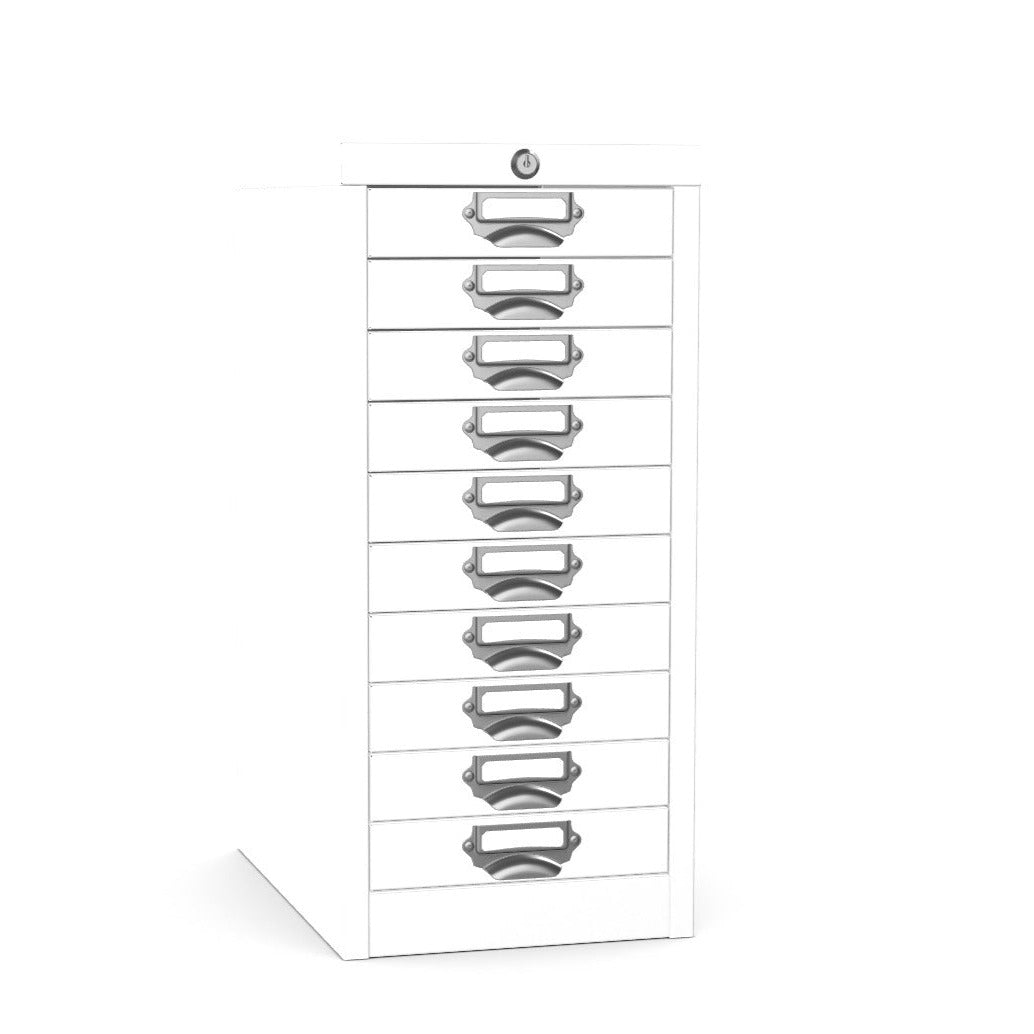 10 drawer locking multidrawer silverline white traffic