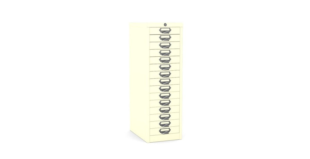 Multidrawer Locking Storage Cabinet 15 Drawer by Silverline MDUR15LK Cream